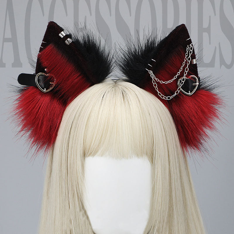 Red Punk Cat Ears